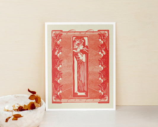 “Pipers” Art Nouveau inspired Fine Art Print