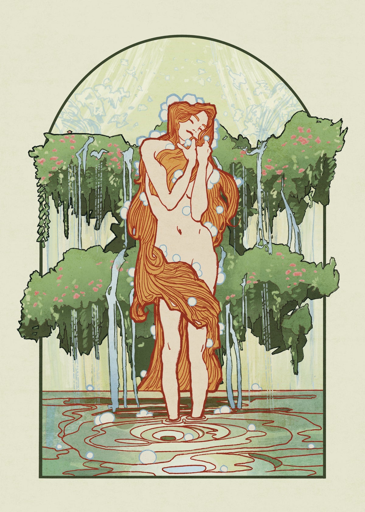 “Spring" Original Art Nouveau inspired print