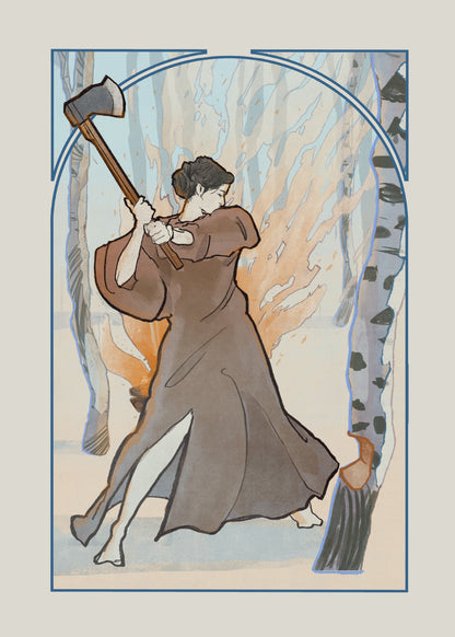 "Winter" Original Art Nouveau inspired print