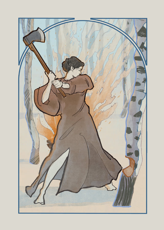 "Winter" Original Art Nouveau inspired print