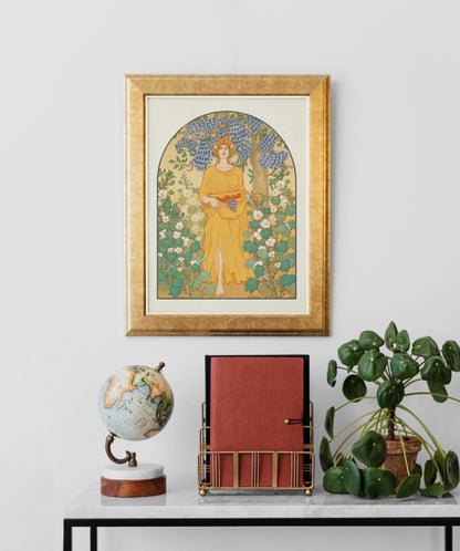 “Summer" Original Art Nouveau inspired print