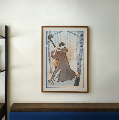 "Winter" Original Art Nouveau inspired print
