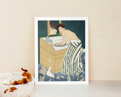 “Woman Bathing (Self-Portrait)” Mary Cassatt Inspired Fine Art Print