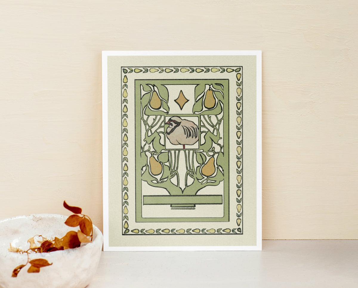 “Partridge” Art Nouveau inspired Fine Art Print
