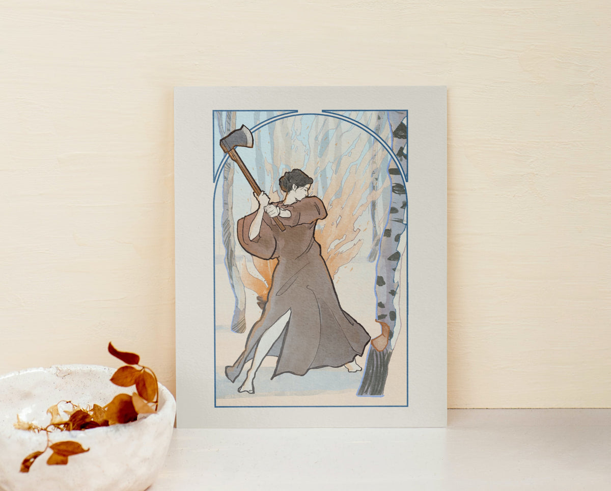 "Winter" Original Art Nouveau inspired print
