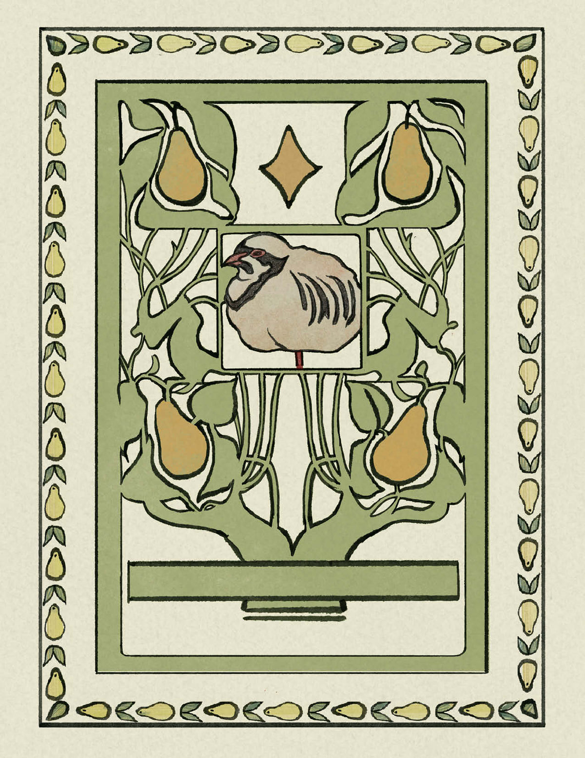 “Partridge” Art Nouveau inspired Fine Art Print