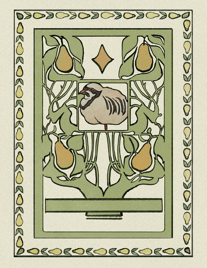 “Partridge” Art Nouveau inspired Fine Art Print