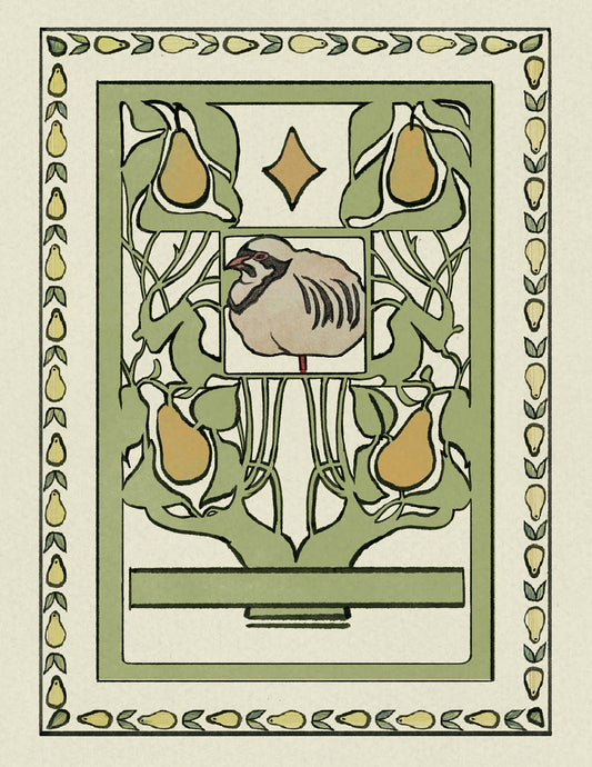 “Partridge” Art Nouveau inspired Fine Art Print