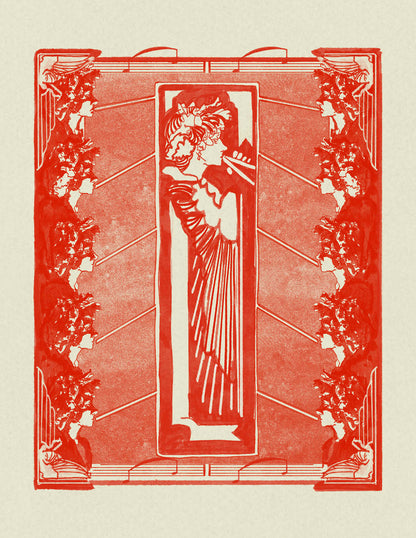 “Pipers” Art Nouveau inspired Fine Art Print