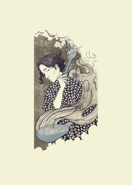 “Cooking” Japanese-Inspired Fine Art Print