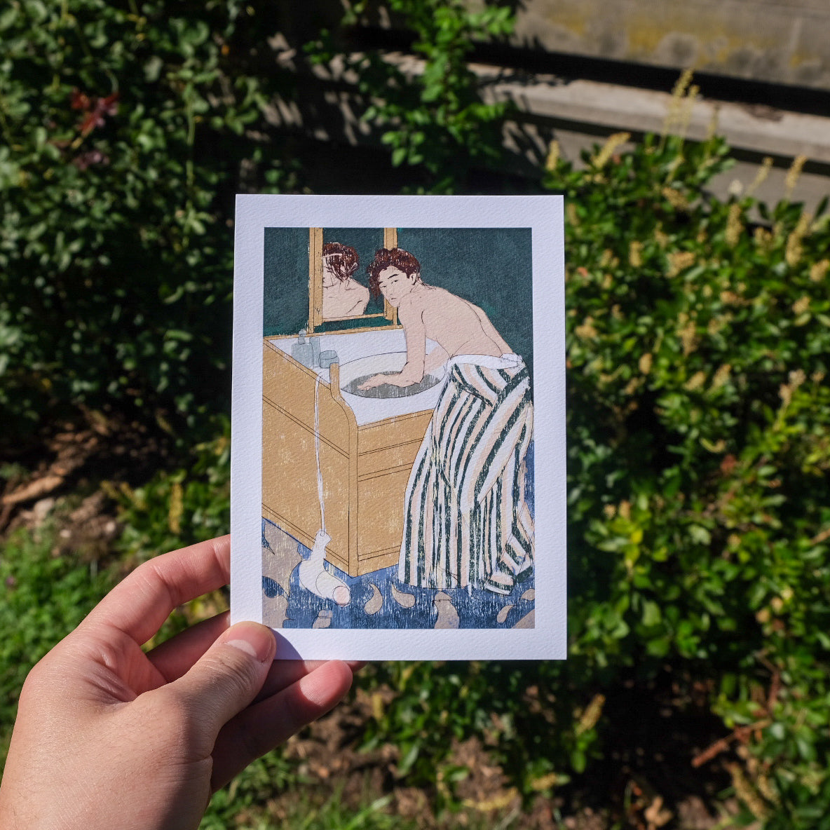 “Woman Bathing (Self-Portrait)” Mary Cassatt Inspired Fine Art Print