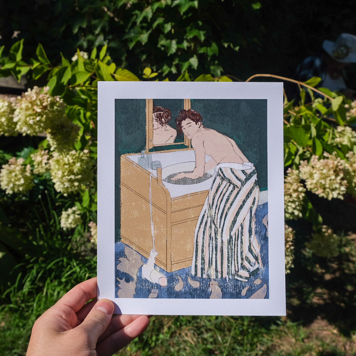 “Woman Bathing (Self-Portrait)” Mary Cassatt Inspired Fine Art Print