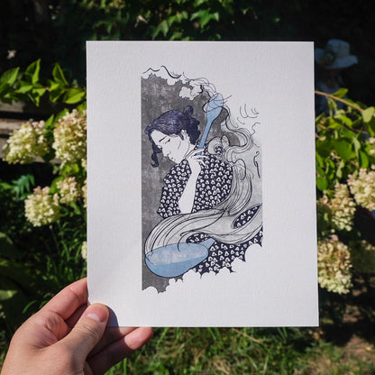 “Man Cooking” Japanese-Inspired Fine Art Print
