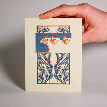 Day 3 "Three French Hens" Greeting Card
