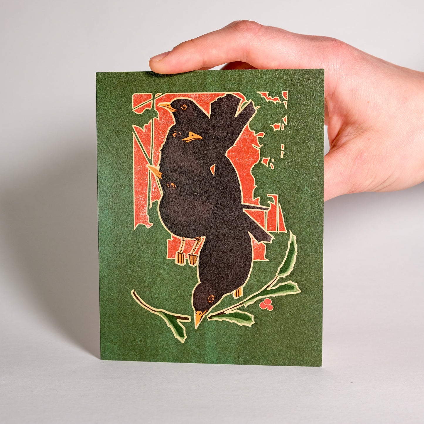 Day 4 "Four Calling Birds" Greeting Card