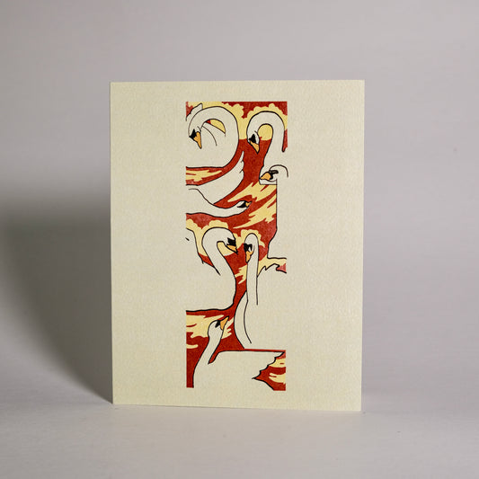 Day 7 "Seven Swans a-Swimming" Greeting Card