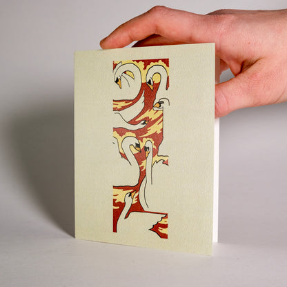 Day 7 "Seven Swans a-Swimming" Greeting Card
