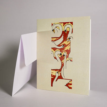 Day 7 "Seven Swans a-Swimming" Greeting Card