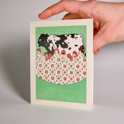 Day 8 "Maids a-Milking" Greeting Card