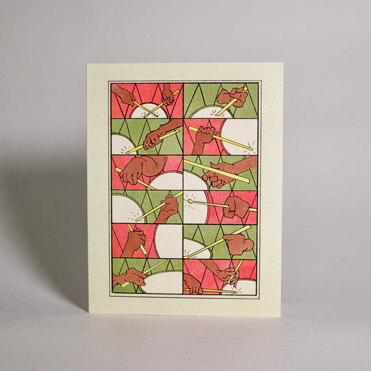 Day 12 "Twelve Drummers Drumming" Greeting Card