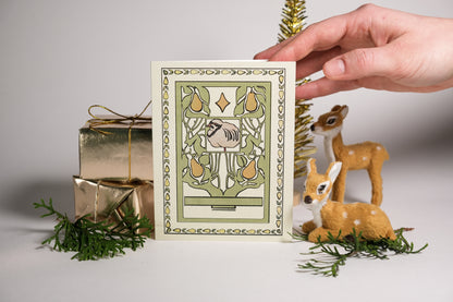 Day 1 “Partridge in a Pear Tree” Greeting Card