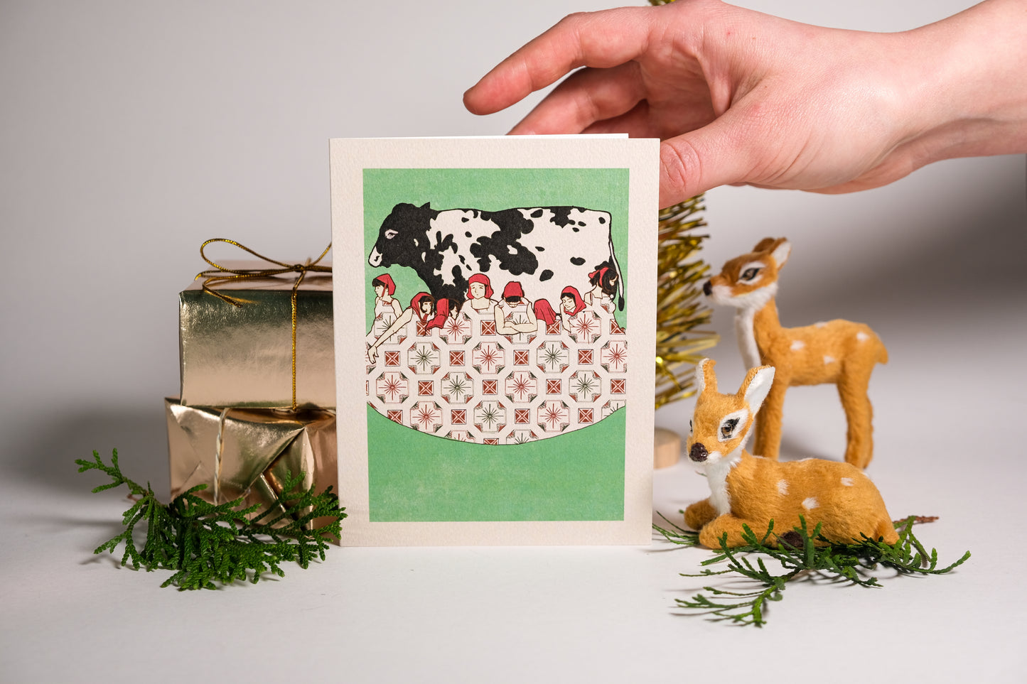 Day 8 "Maids a-Milking" Greeting Card