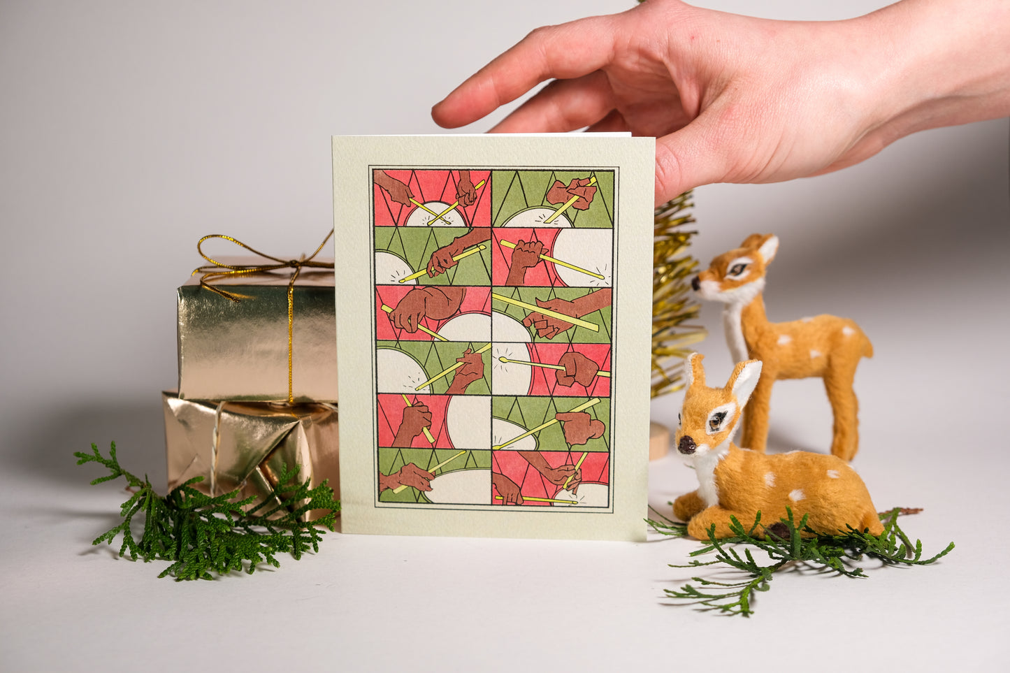 Day 12 "Twelve Drummers Drumming" Greeting Card