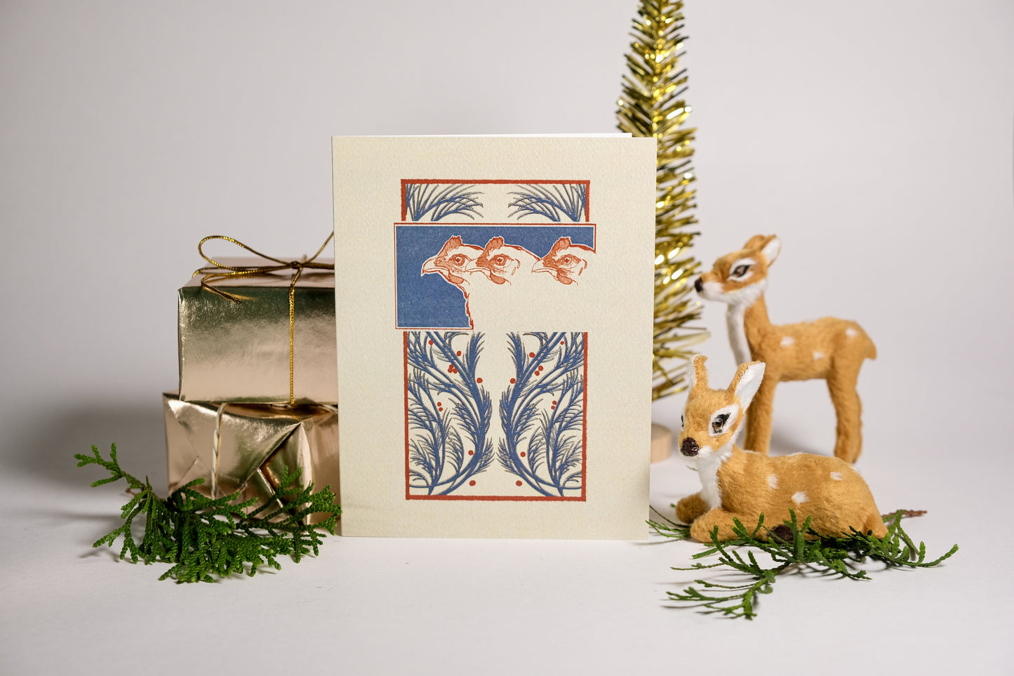 Day 3 "Three French Hens" Greeting Card