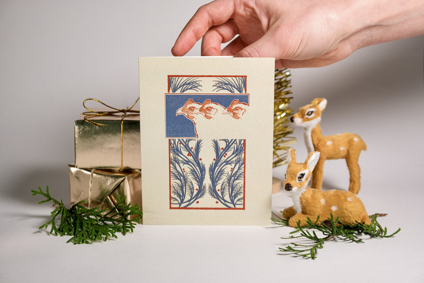 Day 3 "Three French Hens" Greeting Card