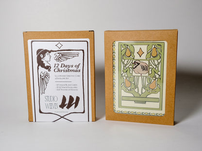 The Holiday Card Pack - "12 Days of Christmas" Illustrated Greeting Cards and Poster