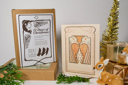 The Holiday Card Pack - "12 Days of Christmas" Illustrated Greeting Cards and Poster