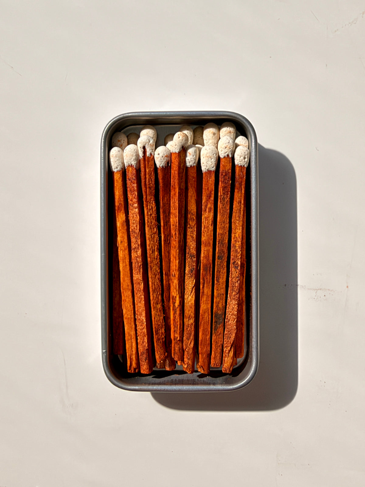 Refillable Match Tin with retro linocut print