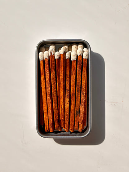 Refillable Match Tin with retro linocut print