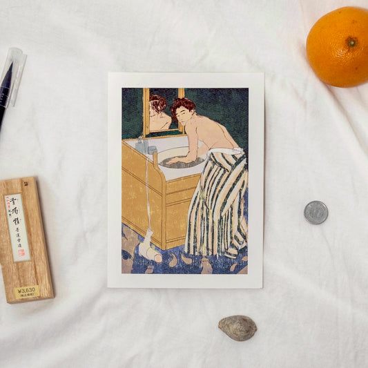 “Woman Bathing (Self-Portrait)” Mary Cassatt Inspired Fine Art Print