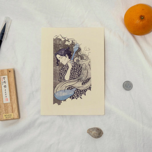 “Man Cooking” Japanese-Inspired Fine Art Print