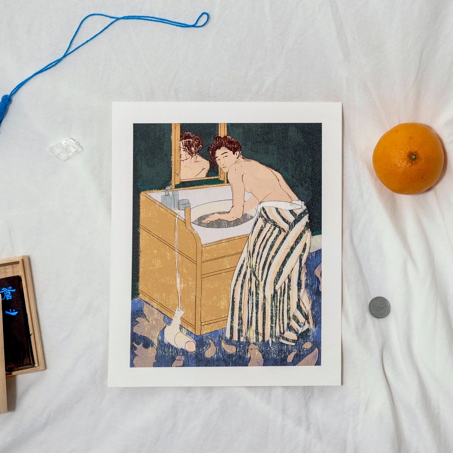 “Woman Bathing (Self-Portrait)” Mary Cassatt Inspired Fine Art Print