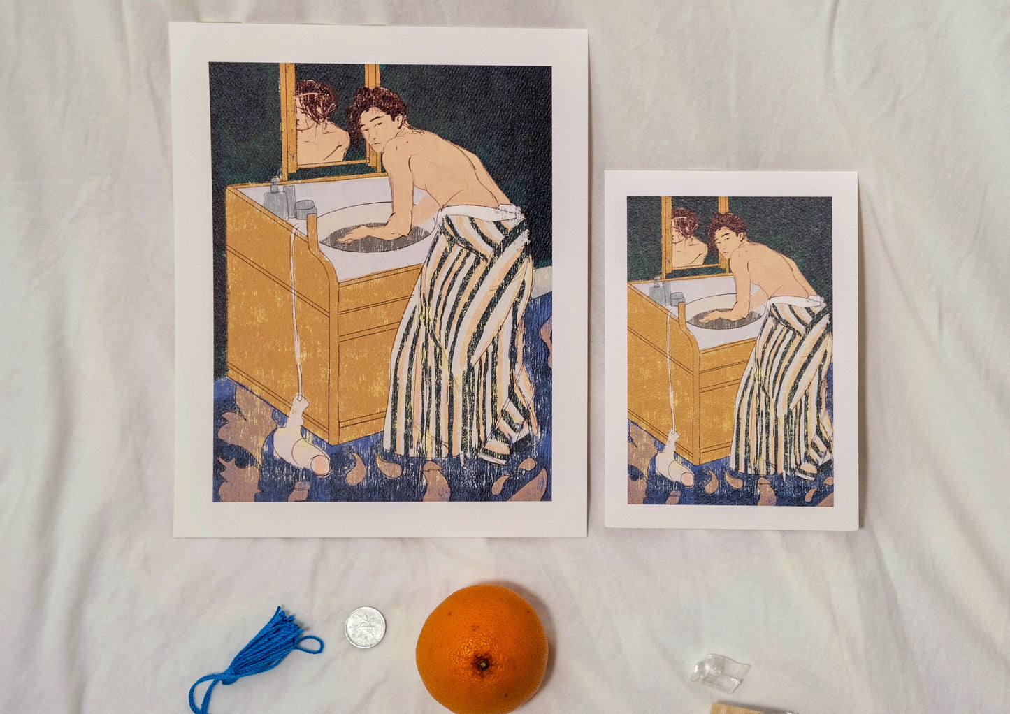 “Woman Bathing (Self-Portrait)” Mary Cassatt Inspired Fine Art Print