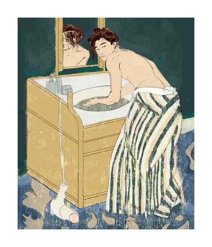 “Woman Bathing (Self-Portrait)” Mary Cassatt Inspired Fine Art Print