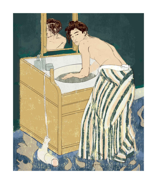 “Woman Bathing (Self-Portrait)” Mary Cassatt Inspired Fine Art Print